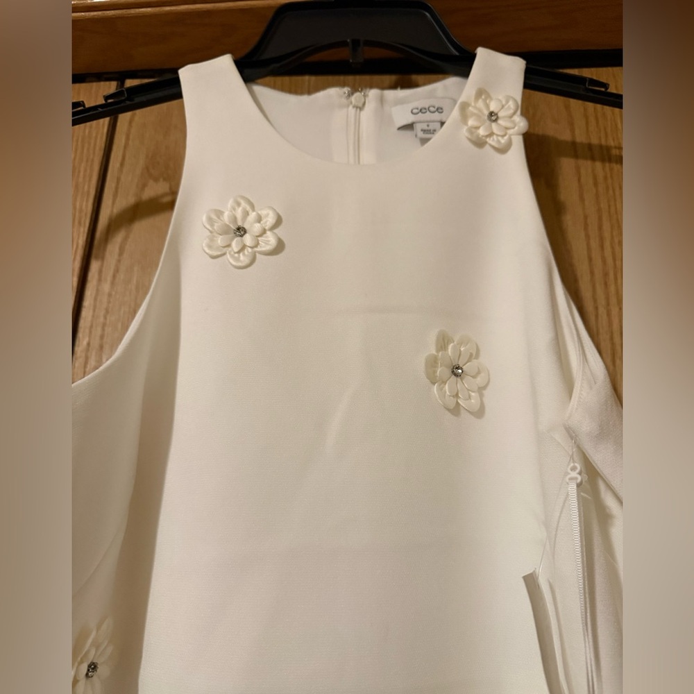 CeCe White Ruffle Mini Dress - Picture 4 of 5